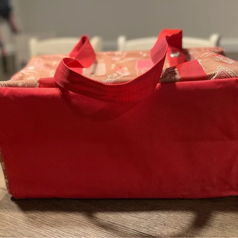 NWOT thirty-one Medium utility tote IN gingerbread print. Personalized. NLA RARE - Picture 3 of 8